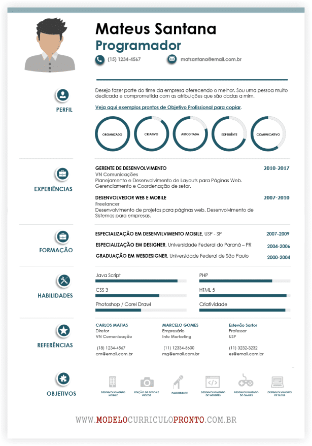 Modelo de currículo para preencher excelente modelo grátis 2018