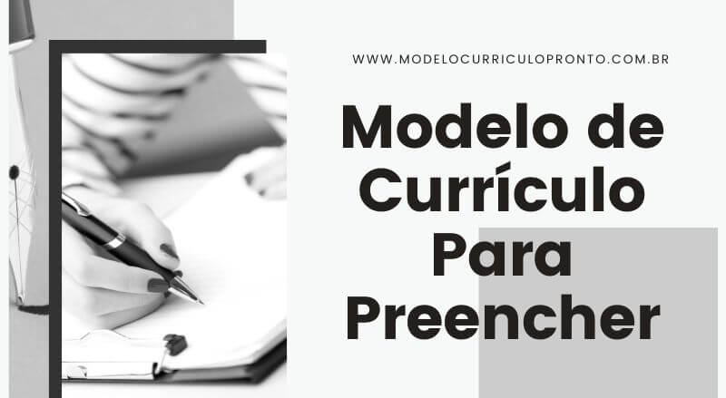 Modelo de Currículo Para Preencher
