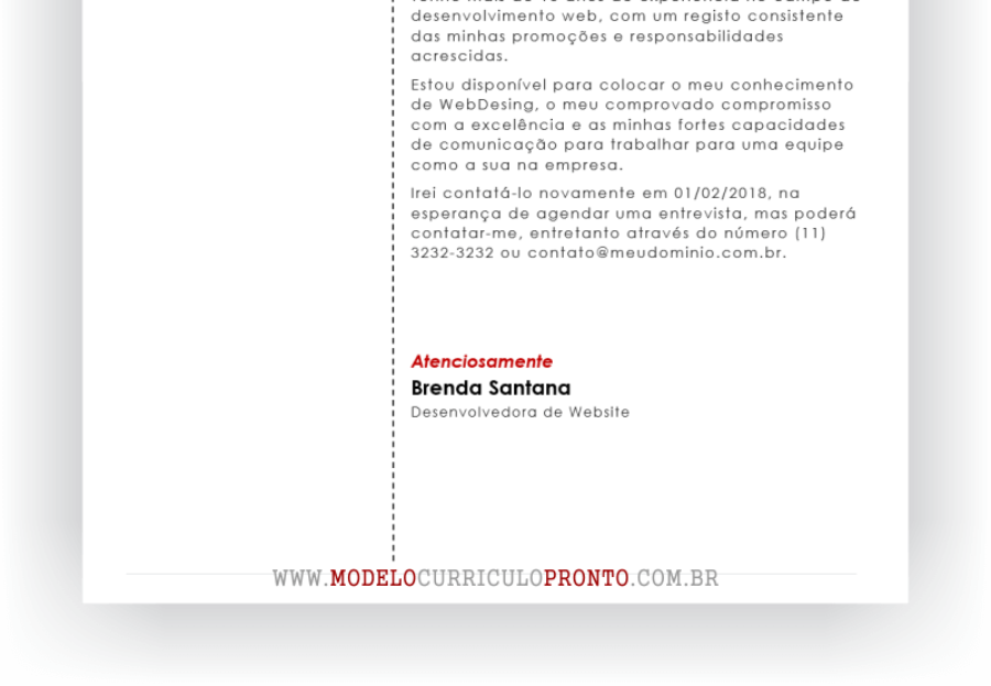Modelo de Carta de Apresentação “Sine”