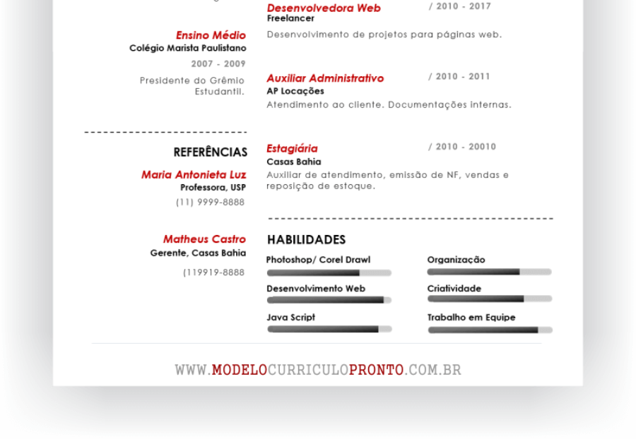 Modelo de Currículo Pronto Moderno “Sine” formato Doc