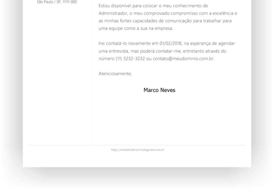 Modelo de Carta de Apresentação "Amazon"